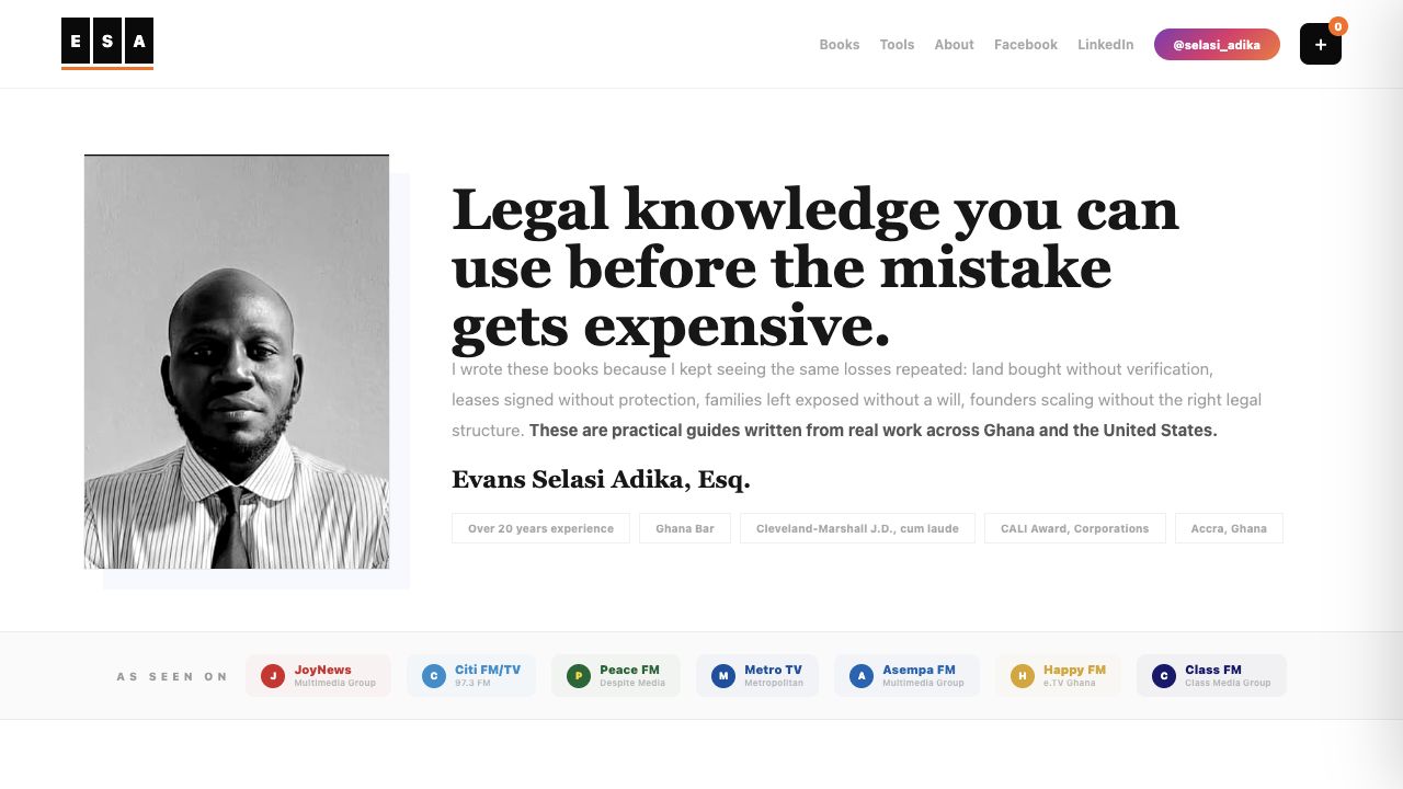 E. Selasi Adika Books interface